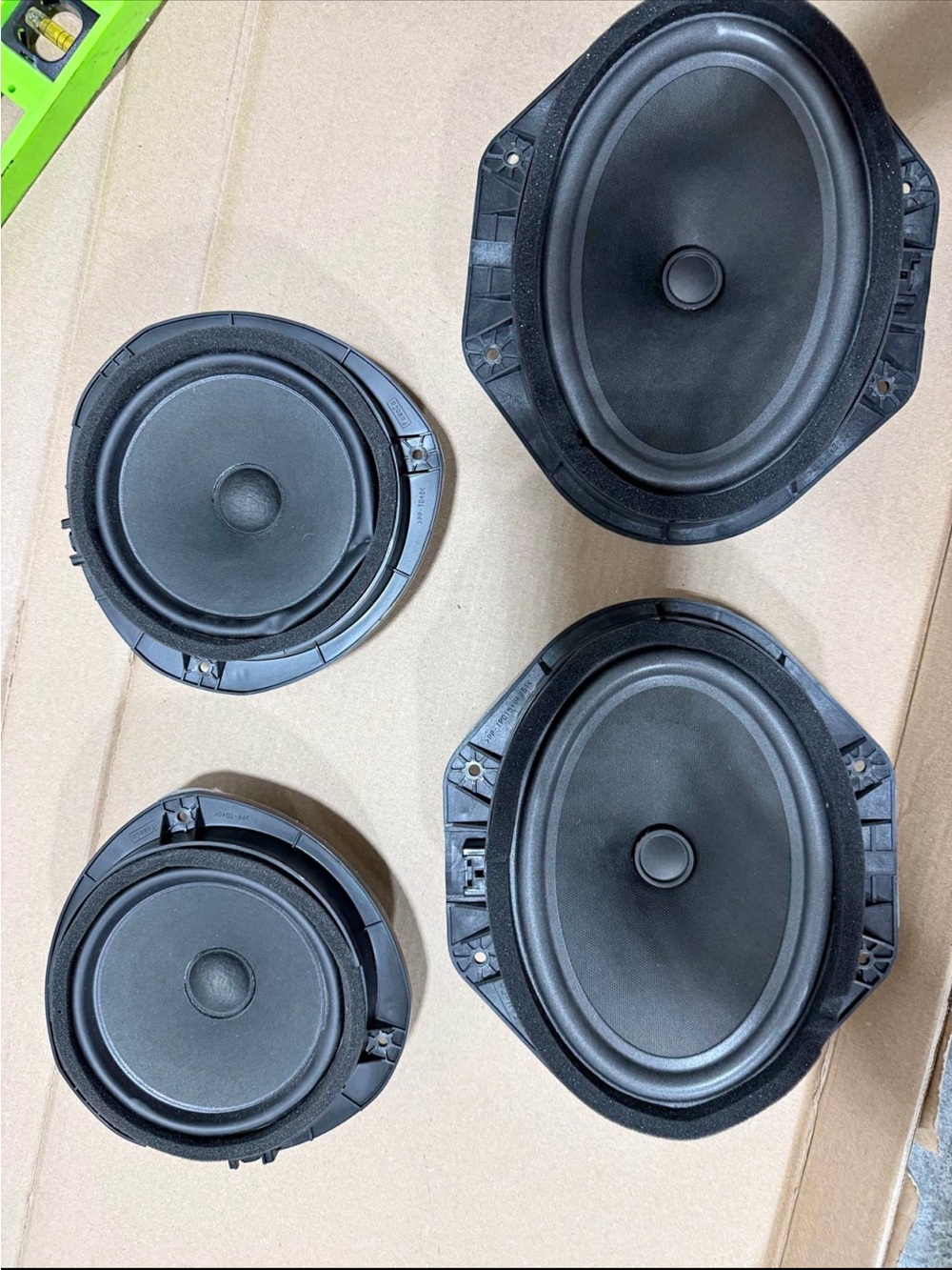Ford black and silver car speaker